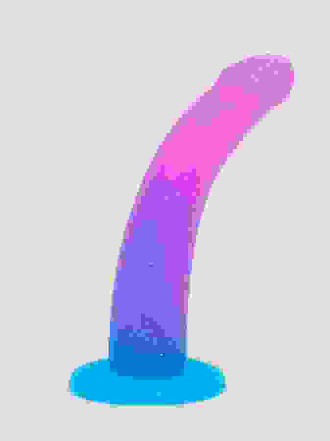 Lovehoney Glitter Silicone Dildo 6 Inch, Purple, hi-res
